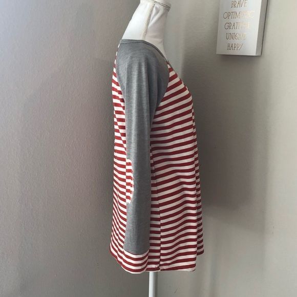 Twenty Second Red Striped Tunic w/ Elbow Patches - Picture 3 of 5